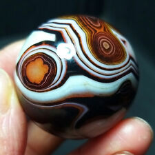 TOP 61G 35MM Natural Polished Banded Agate Crystal Sphere Ball Healing A1486 picture