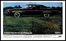 1968 69 Chevrolet Caprice Coupe Classic Car Vintage PRINT AD Green Landscape 60s picture