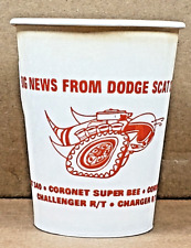 NOS Original 1968-1971  Dodge Scat City Scat Pack Paper Cup Dealer Promo Mopar picture