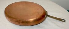 thick high quality lined copper riveted brass French oval cooking pan France picture