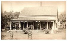 Women Front Porch Farm House Unposted RPPC c. 1910 Antique Postcard picture