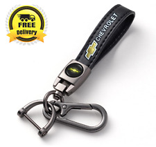 Genuine Leather Keychain Key Ring Lanyard Accessories Business Gift for Chevy picture