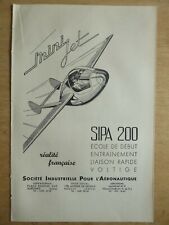 7/1953 PUB SIPA AERONAUTIQUE SURESNES AIRCRAFT SIPA 200 MINIJET ORIGINAL FRENCH AD picture