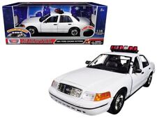 2001 Ford Crown Victoria Police Car Plain White with Flashing Light Bar and Fro picture