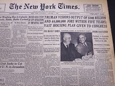 1950 JANUARY 7 NEW YORK TIMES - TRUMAN VISIONS OUTPUT OF $300 BILLION - NT 5144 picture
