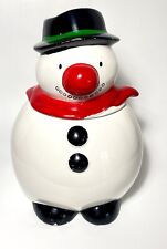 Snowman 2pc Cookie Jar MUSICAL -Lift Lid- 10.5