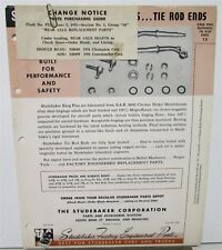 1951 Studebaker Parts Bulletin Indep Garages King Pin Kits Tie Rod Ends Original picture