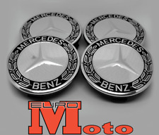 4x Mercedes Benz Alloy Wheel Centre Caps 75mm Badges Black Hub Emblem - Fits All picture