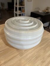 Bullseye Skyscraper Glass Light Fixture Cover Shade 8 1/2 x 7 inch Vintage MCM picture