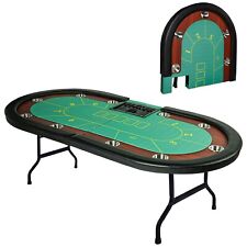 VILOBOS Folding Poker Table 10 Player Party Game Casino Texas Holdem Cup Holder picture
