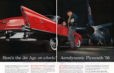 Super Saber Jet PLYMOUTH BELVEDERE SEDAN Air Force Pilot 1956 Magazine Print Ad picture
