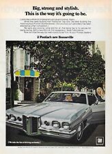 1969 Vintage Print Ad GM Pontiac Bonneville Wide-Track for '70 Grand Prix picture