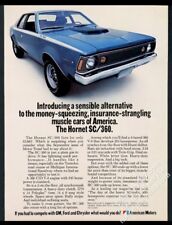 1971 AMC Hornet sc/360 blue car photo vintage print ad picture