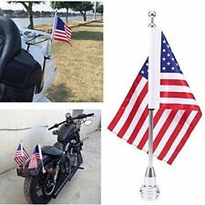2x Universal Motorcycle American USA Flag pole Luggage Rack Mount Fit For Harley picture