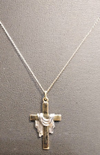 Cross with Shroud Pendant Gold Filled along with G.F. Chain Spring Clasp 19