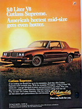 1983 Oldsmobile Cutlass Supreme 5.0 Liter Vintage Original Print Ad 8.5 x 11