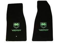 Lloyd VELOURTEX Black FLOOR MATS Green logos fits 2008-2010 Dodge VIPER SRT-10  picture