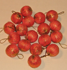 Christmas Ornaments Orange Foam Mini Balls with Gold Thread Wrapped 18pcs 1
