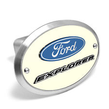 Ford Explorer 3D Logo Night Glow Luminescent Oval Billet Aluminum Hitch Cover picture