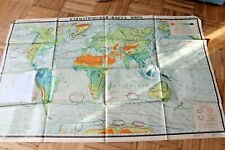  map Ussr Russian  vintage school wall  climatic atmospheric pressure picture