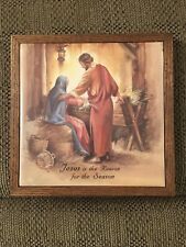 Vtg H&R Johnson Ceramic Tiles Jesus Is The Reason For The Season Made in England picture