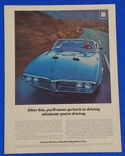 1967 PONTIAC FIREBIRD 400 V8 ORIGINAL COLOR PRINT AD  (LOT BLUE) picture