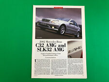 2002 MERCEDES BENZ C32 CLK32 AMG ORIGINAL PRINT AD 3 PAGE ROAD TEST PRINTED picture