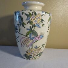 Toyo Vintage VASE - Chinese, colorful, w birds & flowers, 12