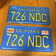 1970's Blue California License Plates 1972 Chevelle 1972 Mustang 1972 Mercedes  picture