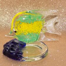 PartyLite Tropical Fish Tea Light Candle Holder Art Glass picture