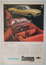 Chevrolet Chevy Camaro V8 SS 350 Convertible Vinyl Roof Cover 1967 Time Ad 8x11