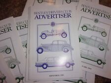 The Bentley Drivers Club Advertiser 10 issues - 1989 1991 1992 1993 1994 - LOTL picture