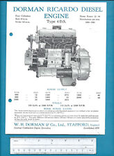 DORMAN RICARDO COMPRESSION IGNITION DIESEL ENGINE CONVERSION SHEET TYPE J.U.R. picture