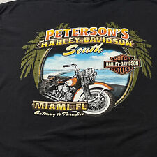 Harley Davidson Shirt Mens Large Motorcycle HD Logo Ocean Peach Classic Miami FL picture
