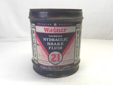 VINTAGE WAGNER LOCKHEED HYDRAULIC BRAKE FLUID 5 GALLON CAN W/WOOD HANDLE *EMPTY* picture