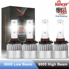 9005 9006 LED Headlights Kit Combo Bulbs 6500K High Low Beam Super White Bright picture
