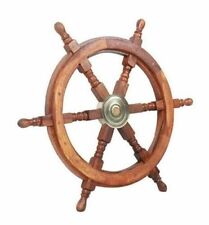24'' NAUTICAL SEA SHIPS STEERING SHIPS DECOR WHEEL WALL PIRATE VINTAGE ANTIQUE picture