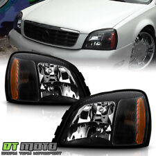 Black 2000-2005 Cadillac Deville Headlights Headlamps Left+Right Aftermarket Set picture