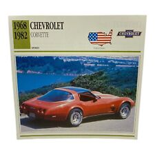 Cars of The World - Single Collector Card Edito-Service 1968-1982 Corvette picture