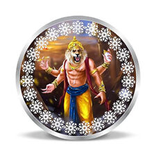 BIS Hallmarked Narasimha Colorful Design 999 Pure Silver Coin 20 gm picture