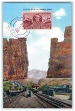 c1960's Castle Gate In Scenic Utah UT, Railroad Engineers Stamp Helper Postcard picture