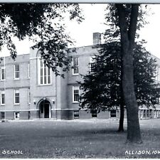 c1950s Allison IA RPPC High School Real Photo Building Postcard LL Cook Vtg A102 picture