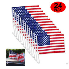 24 PACK USA Flags Car Window Clip On Fan Banners Car Flag US Seller picture