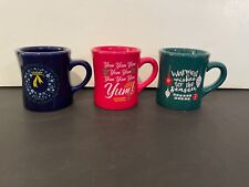 2017, 2018, and 2019 Waffle House Christmas Holiday Mugs - Blue, Red, and Green picture