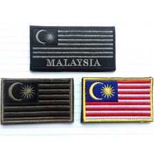 3Pcs Malaysia Flag Motif — Malaysian World Asi Embroidered Hook Loop Patch Badge picture