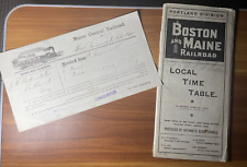 Boston and Main Railroad Time Table 1910 Maine Central RR Receipt 1890  picture