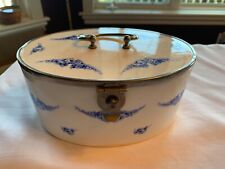 Antique ROESLER DARMSTADT RWD Porcelain Dresser Box Oval Biscuit Jar 1924-1931 picture