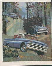 1963 1964 Chevrolet Trucks Fleetside Pickup C80 Carryall Logs Load Print Ad LO5 picture