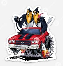 Chevy Fan MAGNET - Chevrolet Chevelle Heckle Jeckle Muscle car Vinyl Rat Ratfink picture