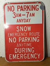 Double sided Snow Emergency Route No Parking Metal Street/Road Sign 12x18 #29 picture